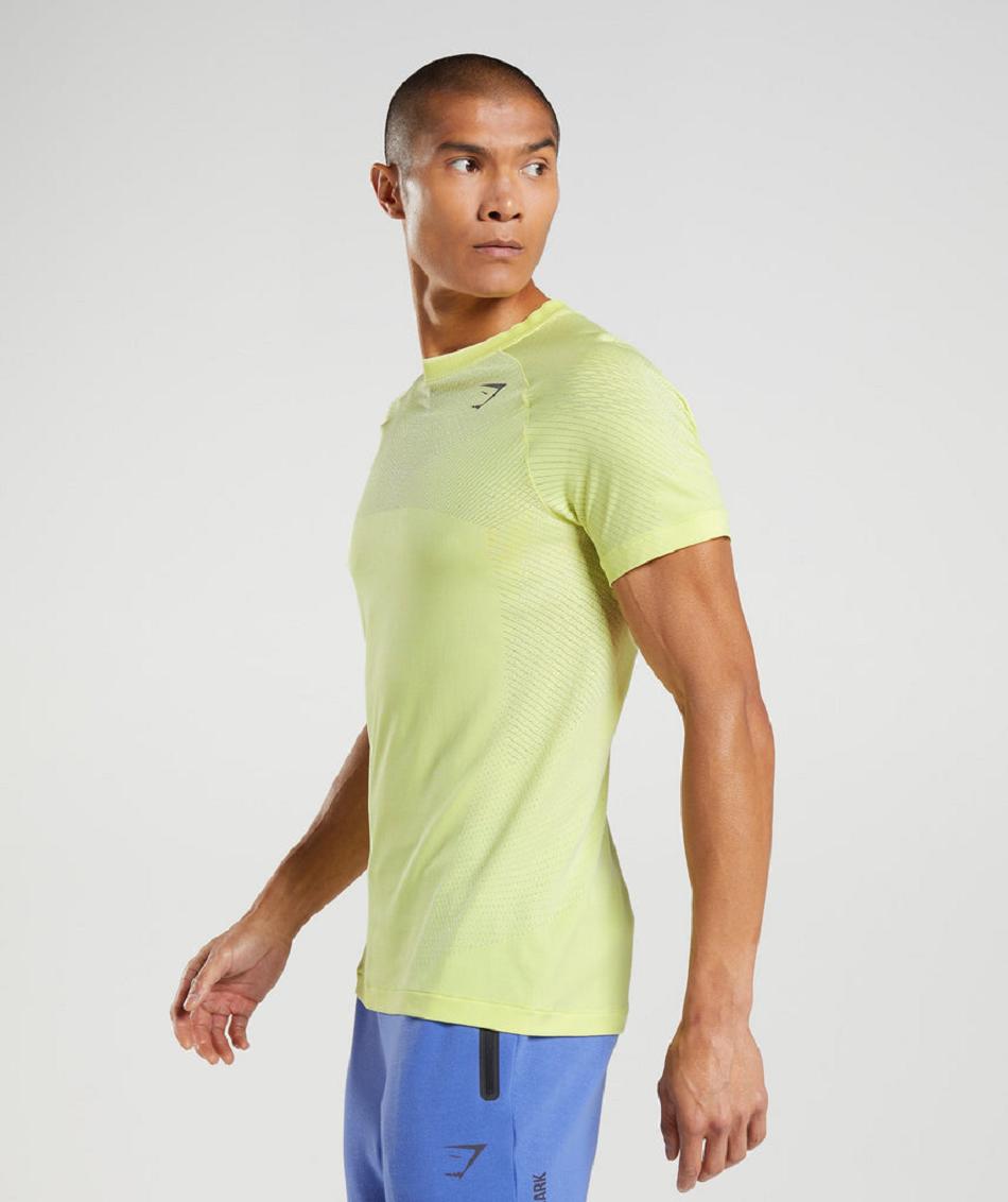 T Shirts Gymshark Apex Seamless Hombre Verde Blancas | CO 3397TCE